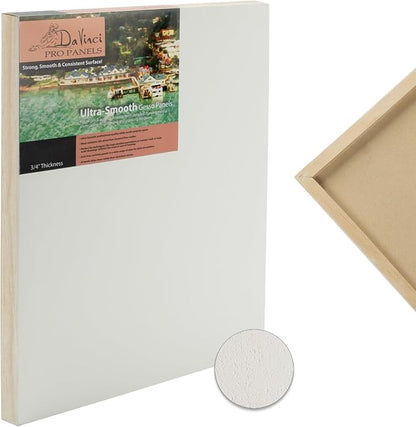 DaVinci Wood Panel Pro Ultra Smooth Gesso Panels 3/4inchinch (Single) 6x12inchinch - 6 Pack