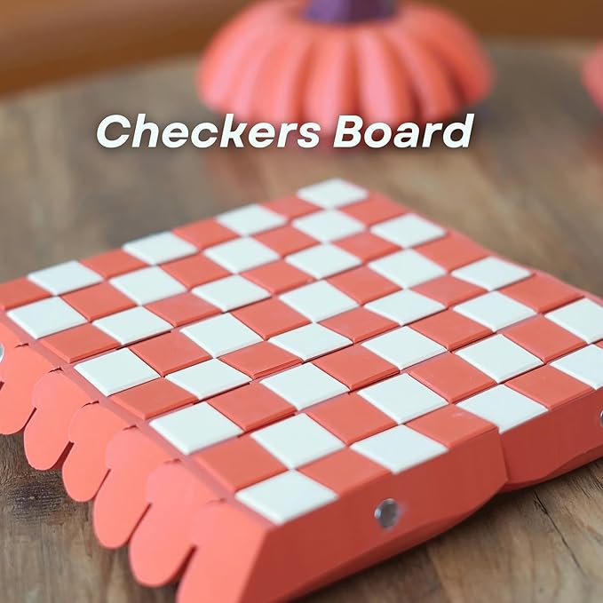 Forgecore Gourd Games, Pumpkin Game Set: Magnetic Chess Checkers, Dice Tower, Cribbage, Card Holder, Gourd Gambit Pumpkin Chess Expansion Pack, 3D Printing Portable Adult Pumpkins Board Game Set(2#1)