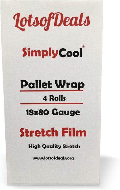 Stretch Wrap Industrial Strength 4 Pack 17.5" 1100 SqFt 80 Gauge Extra Thick (20 Micron) Shrink Wrap Roll for Moving Supplies, Furniture, Pallets, Plastic Wrap for Packing, Heavy Duty Stretch Film