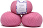 Pullu - Baby Alpaca Merino Wool Yarn Set of 3 Skeins (150 Grams) Worsted Weight - Sourced Directly from Peru - Heavenly Soft and Perfect for Knitting and Crocheting (Cotton Candy)