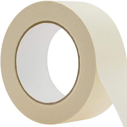 No-Residue 2 Inch 60 Yard Masking Tape 1 Pk. Easy-Tear Pro-Grade Removable Painters Tape Great for Home, Office or Commercial Contractor. Clean Drip-Free Painting with Wide Crepe Paper Rolls.