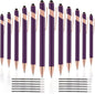 12 PCS 2 in 1 Stylus Ballpoint Pen with Stylus Tip, 1.0 mm Black Ink Metal Pen Stylus Pen for Touch Screens (Rose Gold & Purple)