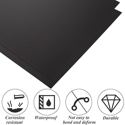4PCS 12 x 12 x 1/32 (0.04”) Inch Anodized Aluminum Sheet, Black Aluminum Engraving Blanks, 0.8MM Thin Metal Plates for Laser Engraving, Crafting, DIY, House Decoration