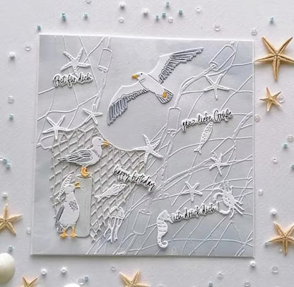Lapoo Flowers Metal Cutting Die for Scrapbooking - Durable, Cut Stencils for DIY Scrapbook Photo Album Decorative Paper Card, Card Making Supplies, Embossing (Fishing Net 3 x 2.7 in)