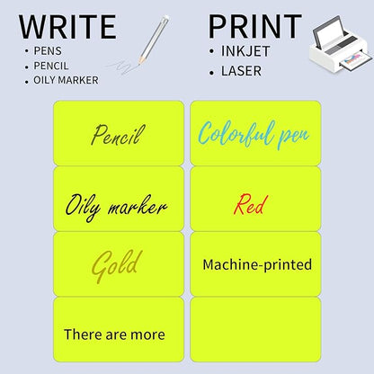 STARLIBOO Shipping Labels Stickers, 2"×4" Printable Fluorescent Mailing Labels for Laser/Inkjet Printing- Matte, Permanent Adhesive Stickers (20 Sheets, Fluorescent Yellow)