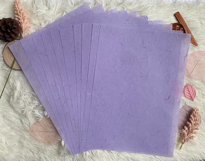 50 Sheets A4 Natural Fiber Mulberry Tree Mulberry Paper Sheets Art Tissue Washi Paper Design Craft Art Origami Suppliers Card Making DIY Crafts (Pastel Tone, A4)