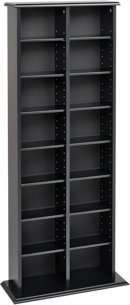 Prepac 2 Column Tall Cabinet Media Storage, 22" Wide, Black