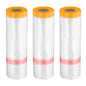 HARFINGTON 3 Rolls Pre-Taped Masking Film 126" x65.6ft Double Adhesive Tape and Drape Painters Plastic Drop Cloth Film with Tape Plastic Sheeting for Automotive Painting Covering