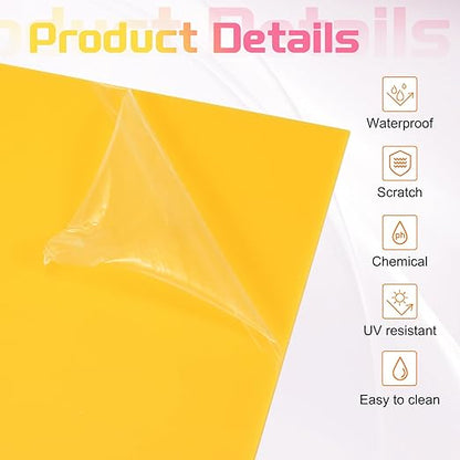 uxcell 4Pcs Acrylic Sheets 12x6 Inch Acrylic Panel 1/8 Inch-3mm Plastic Board for Picture Frames Sign Holders DIY Display Projects Craft, Yellow