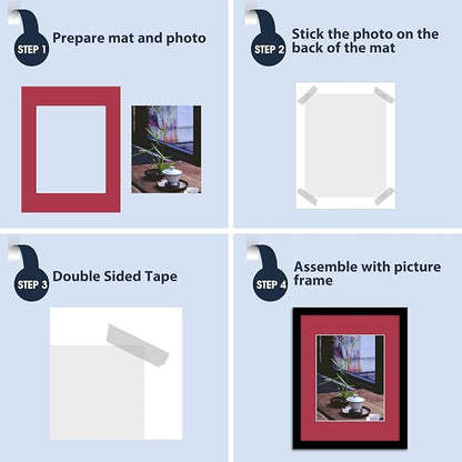 MBC Mat Board Center, Acid Free Pack of 10 11x14 Mixed Colors White Core Picture Mats for 8x10 Photos