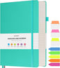 Lined Notebook Journal for Women Men, A5 College Ruled Notebook, 312 Numbered Pages Notebooks for Work, 100gsm Paper Daily Journal, Hardcover Vegan Leather Journals for Writing Office, Peacock Blue
