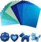 Blue Stiff Felt Sheets for Craftes, 24 Pcs 8 x 12 Inch 1mm Stiff Felt Fabric Sheet Assorted Blue Colors for Craft Supplies