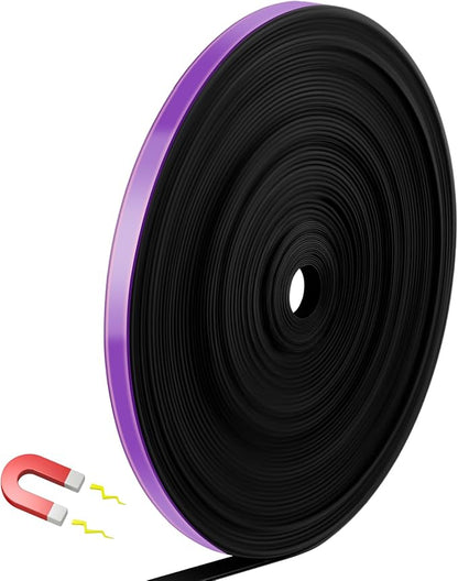 Magnetic Tape Roll Thin Strips, 0.39 Inch x 66 Feet Magnetic Board Dividers Whiteboard Graphic Decorative Tape Marking Line for Classroom Office Art Accessories(Purple)