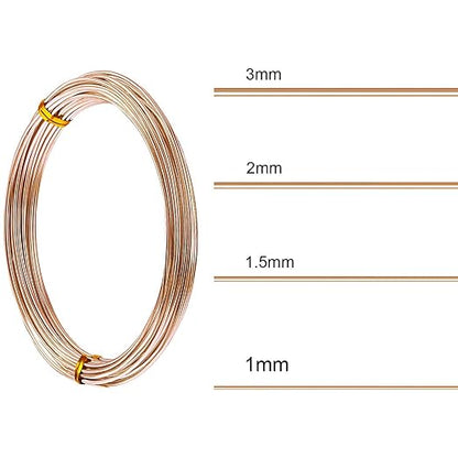 TecUnite Aluminum Craft Wire for Sculpting Armature Bendable Craft Wire for DIY Jewelry Making(Copper, 10 M X 3 mm, 1 Roll)