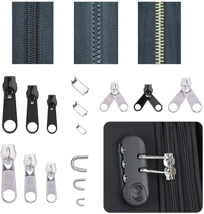 Zipper Repair Kit 197 Pcs, Zipper Replacement with Two Installation Pliers for Sleeping Bags, Jacket, Tent, Luggage, Backpacks
