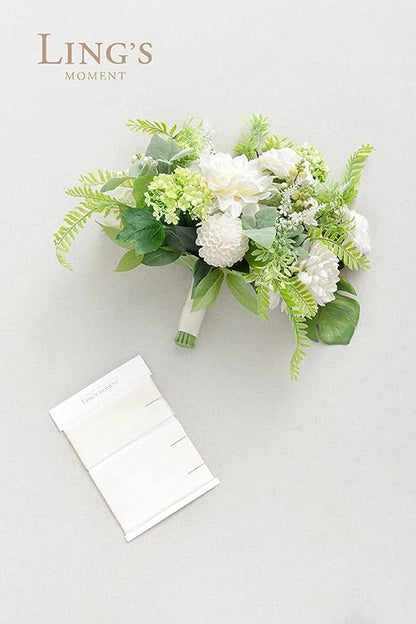 Ling's moment White Dahlia Foam Artificial Flowers Real Touch Faux Fake Flower for Home Decor Graduation Baby Shower Decorations Outdoors Party Favors Wedding Gifts Centerpieces Arrangements 25pcs