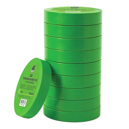 LAUCO DINOGREN High Performance Green Masking Tape for Car Paint, Detailing, & Auto Body - Heat & Water Resistant, Multi-Purpose (1 Inch x 60 Yards, 36 Rolls/Case)