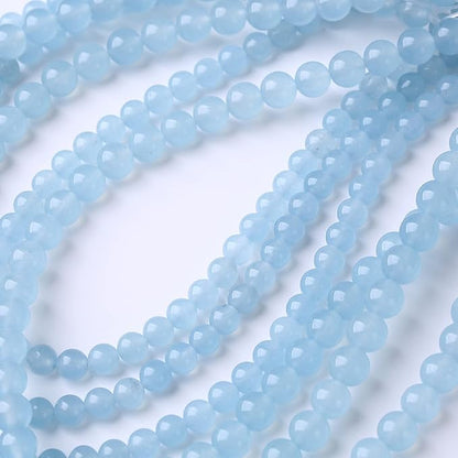 60PCS 6MM Natural Cyanihalite Loose Stone Beads for Jewelry Making DIY Energy Stone Healing Power Bracelet 15"