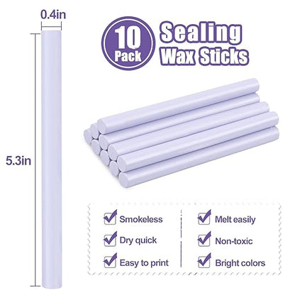 Glue Gun Sealing Wax Sticks for Wax Seal Stamp -Light Purple, Great for Wedding Invitations, Cards Envelopes, Snail Mails, Wine Packages, Christmas Gift Ideas, Pack of 10