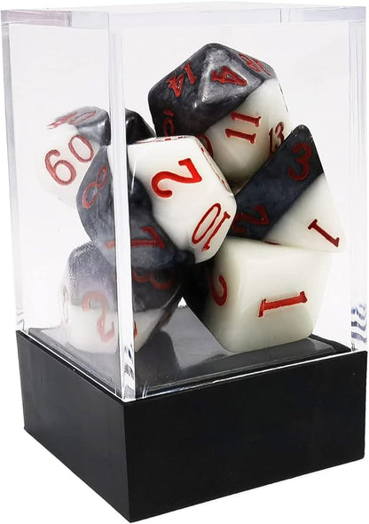 Bescon Two-Tone Glowing Polyhedral Dice 7pcs Set Green Dawn, Luminous RPG Dice Set d4 d6 d8 d10 d12 d20 d%, Brick Box Packaging