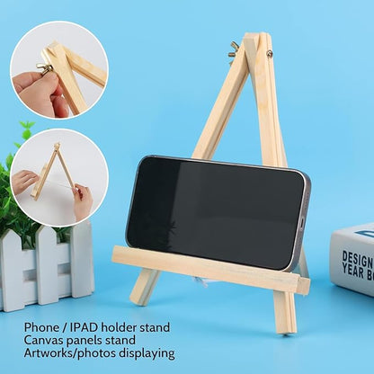 14 Pack 9 Inch Wood Easel, Painting Party Easel, Kids Student Tabletop Easels for Painting, Portable Canvas Photo Picture Sign Holder Tripod Painting Easels for Art & Crafts