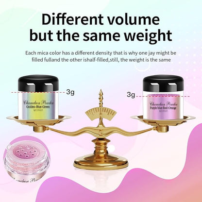 10 Colors Chameleon Mica Powder Color Shift Pigment Powder for Epoxy Resin Painting Soap Making Bath Bombs Candle Making Slime(0.1oz/jar)