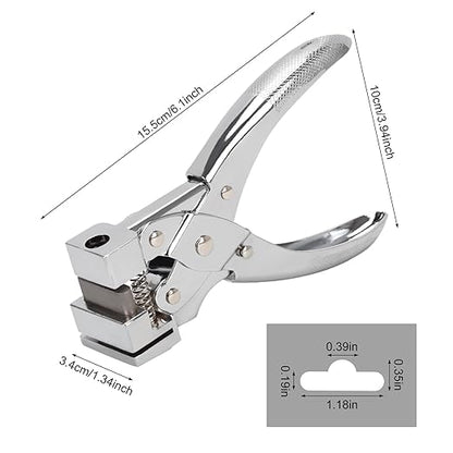T-Slot Hole Punch Heavy Duty - Handheld Punch for ID Cards, Plastic, Cardstock, Cardboard & PVC - Sharp Visible Blade Edge, Durable Zinc Alloy Construction, Easy Spring Action for Fast, Clean Holes