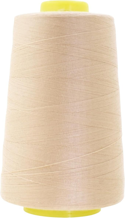 Mandala Crafts 4 Pack of Serger Threads Cones Spools - 40S/2 24000 Yards Polyester Natural Threads for Sergers Machine and Overlock Quilting Sewing Machine