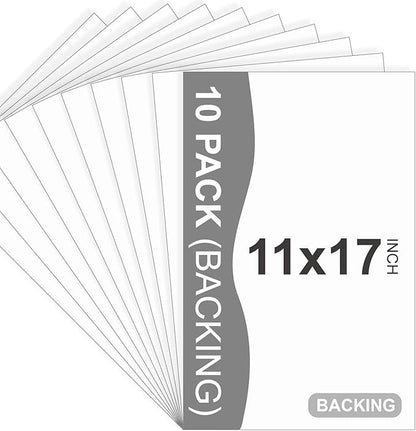 Somime 10 Pack Backing Boards, 11x17 Uncut White Mats Matboards, Acid-Free Backerboards for Art Prints, Ideal for Photos, Pictures, Prints, and Frames