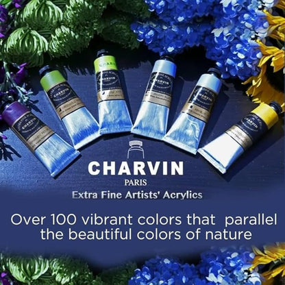 Charvin Extra Fine Professional Acrylic Paint - Burnt Sienna, 150ml Tube, Triple-Milled, Lightfast Pigments, Open Stock Artist Acrylic Paints in Nature-Inspired Hues