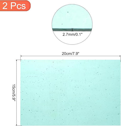 MECCANIXITY 2 Pcs Stained Glass Sheet Mosaic Tile 7.9 Inch x 5.9 Inch Lake Blue Stained Glass Sheets for Crafts DIY Art Project