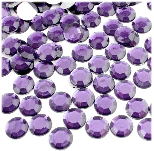 The Crafts Outlet 144pc Rhinestones Round 10mm - Lavender Light Purple or Light Amethyst
