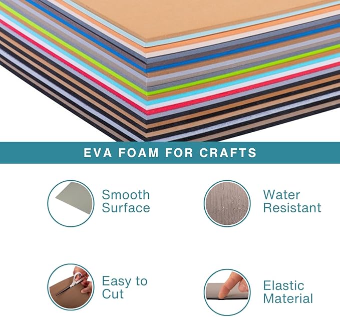 LotusFoam Large 3mm EVA Foam Sheet - 44"x 85" High Density Foam 130 kg/m3 for Cosplay, Costumes, Crafts, Flooring, Outdoor Use - 35 Colors (Bright Blue) - Bright Blue