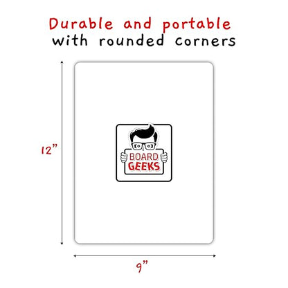 6 Premium Small Dry Erase Board 9"x12"- Portable Dry Erase Lap Board, Handheld Whiteboard- White Boards for Students - Small Whiteboard | Double Sided Erasable White Boards Dry Erase- 6 Pk