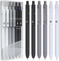 Gel Pens, 6PCS Black Ink Fine Point Pens With Smooth Writing, School Office Supplies, Anniversary Birthday Gifts for Men Women, Quick Dry Pen For Journaling, Nurse Aesthetic Pen (Black Gray White)