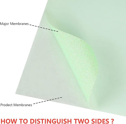 guangyintong Glow Glitter Light Green Heat Transfer Vinyl HTV Rolls, 12" x 8ft Iron on Vinyl for T-Shirts, Glitter HTV Vinyl for All Cutter Machines Easy to Cut & Weed for DIY Design