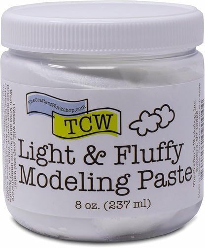 The Crafter's Workshop Modeling Paste for Textured Art - Dimensional Paste for Stenciling, Acrylic Painting - Boutique Quality, 8 oz Jar