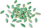 70 Pcs Petal Ceramic Mosaic Tiles, Green, Polished Edge, Cottage Style, Floral Pattern, Glue Down Installation, Suitable for Crafts and Home Decorations
