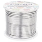 BENECREAT 12 17 18 Guage Aluminum Wire (12 Gauge,100FT) Anodized Jewelry Craft Making Beading Floral Colored Aluminum Craft Wire - Silver