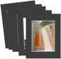 MBC Mat Board Center, 5 Pack 8.5X11 for 6X8 Black Picture Mats Frame Mattes, Bevel Cut, Acid Free, 4-Ply Thickness