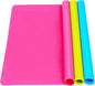3 Pack Silicone mat Large Silicone Sheets for Crafts, Liquid, Resin Jewelry Casting Molds Mat, Silicone Placemat 15.7” x 11.8” (Blue & Rose Red & Green)