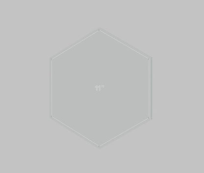 Hexagon Quilting Template Set - 1", 2", 3", 4", 5", 6", 7", 8", 9", 10", 11", 12" with 1/4" Seam Allowance - Durable Acrylic Templates for Quilting, Patchwork, Crafting, & Sewing Projects