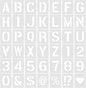 4 Inch 42 Pcs Reusable Letter Number Symbol Stencils, Plastic Painting Templates for Wood Wall Fabric Rock Chalkboard Signage School Door Porch DIY Art Craft Decoration Projects