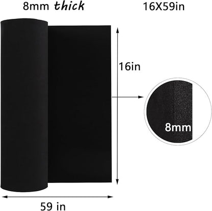 AMZQNART EVA Foam 8mm, Cosplay Foam 16 x 59in (6.5sqft) Black, Suitable for Large Cosplay Modeling, DIY Projects, Crafts, Ultra High Density 90 kg/m3