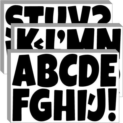 Bemeol Letter Stickers 432 Pieces 36 Sheets Bulletin Board Letters 3 Inch Classroom Alphabet Poster Board Letter for Bulletin Board Display School Decor(Black)