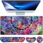 Mouse Pad with Wrist Rest, 4-in-1 Large Mousepad Keyboard by QOMOLAMA