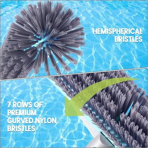 Swimming Pool Brush Head with Round Ends，17.5" Heavy Duty Aluminum Back Head - Image 3