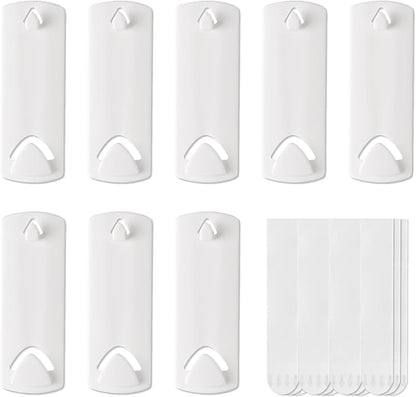 Picture Hangers for Sawtooth/Wire Back Frames, 8 Sawtooth Picture Hangers/Wire Back Hangers, 12 Large Removable Adhesive Strips, Damage Free Picture Hanging Hooks Heavy Duty, No Nails Picture Hooks