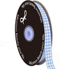 Light Blue Gingham Plaid Checked Ribbon 25 Yard Each Roll 100% Polyester (3/8", Lt.Blue)