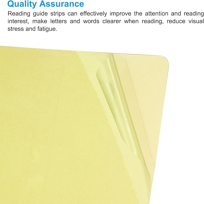 PATIKIL A4 Size Guided Reading Sheet, 5pcs Correction Lighting Gel Filter Colored Overlay Transparent Color Film for Classroom Photo Studio, Yellow